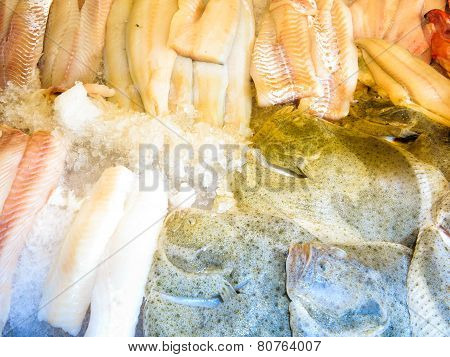 Fishes At Fish Market (fisketorget) In Bergen, Norway