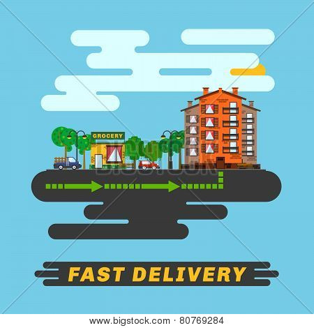 Cityscape, Informs Fast Delivery Service.