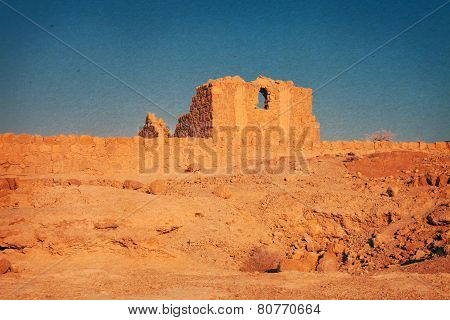 Vintage Image Of A Fort In Desert