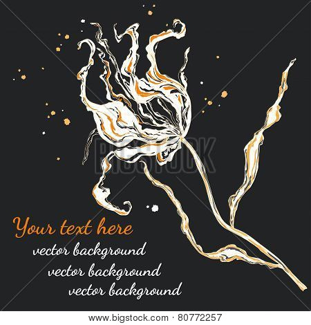 retro flower and blots noir greeting card