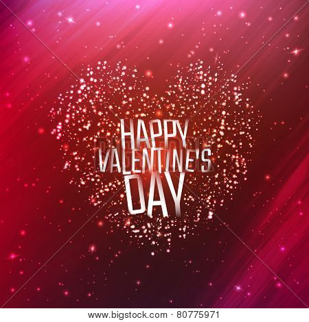 Happy Valentine's day background with shining heart of particles. Vector illustration for your greet