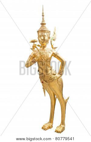 Golden Kinnari At Temple Of The Emerald Buddha