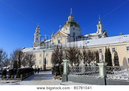 Pochaev's Lavra at nice winter day, Ukraine
