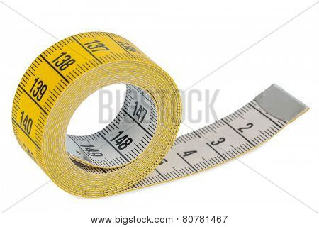yellow tape measure, symbolic photo for diet control and precision