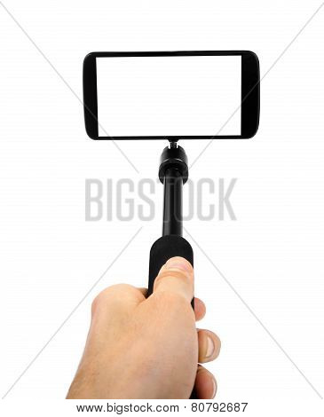 Hand Hold Monopod With Mobile Phone