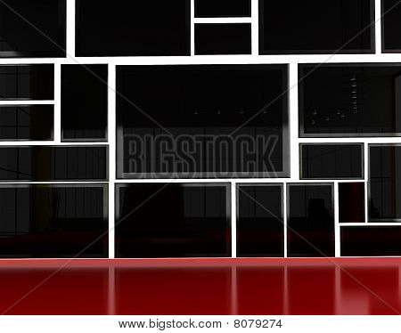 Mur avec écrans