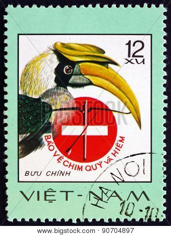 Postage Stamp Vietnam 1977 Great Hornbill, Rare Bird