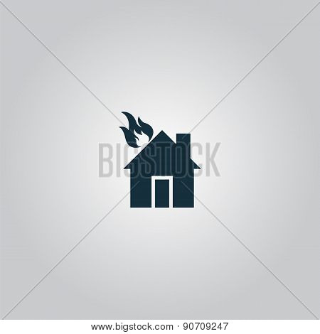 House on fire vector icon