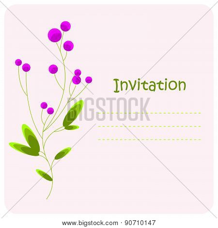 Invitation With Stylized Berries