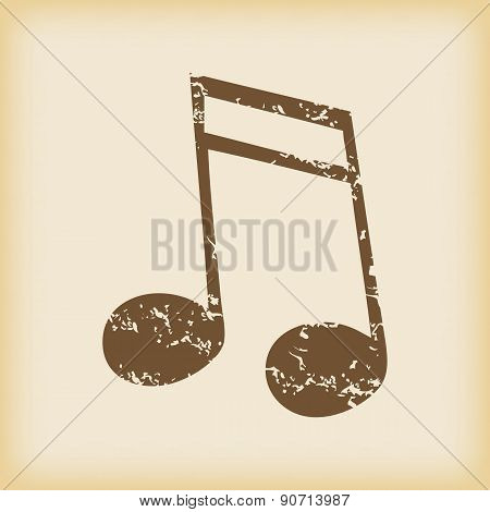 Grungy sixteenth note icon