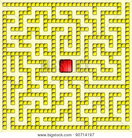 Yellow Square Maze-mosaic (15X15)