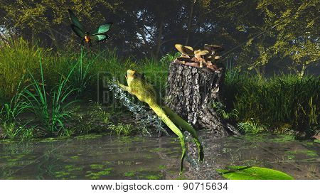 Jump of a frog