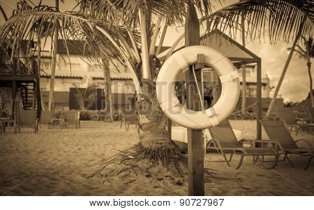 Life Belt On The Beach