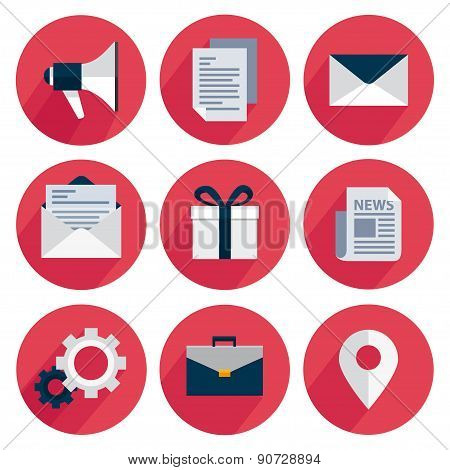 Set icons flat for business