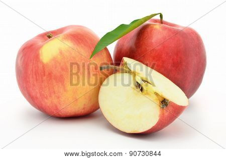 Red, Ripe Apples Jonagold Isolated On White Background