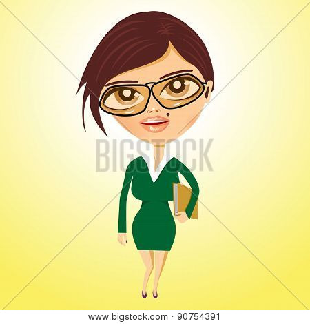 business woman with beauty spot