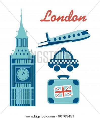London travel design over white background vector illustration