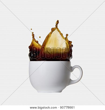 coffee splash isolated on white background