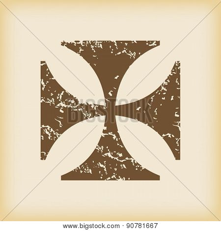 Grungy maltese cross icon