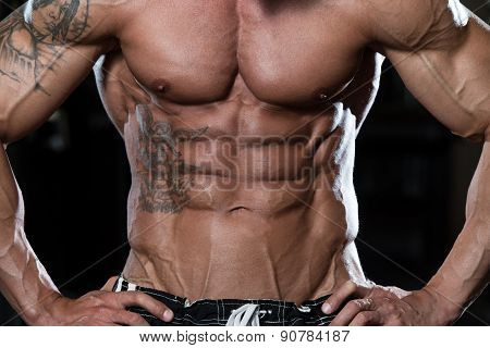 Strong Bodybuilder With Six Pack