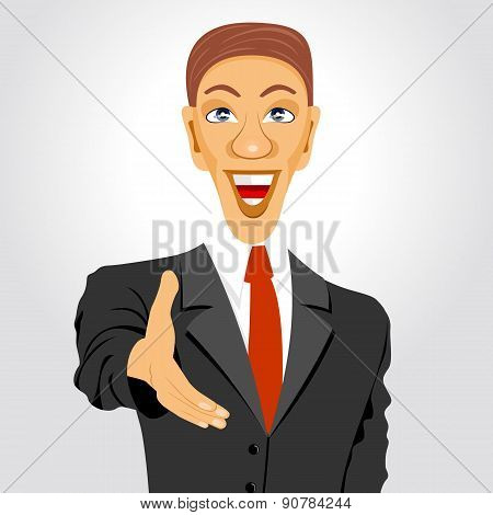 business man extending his hand for handshake