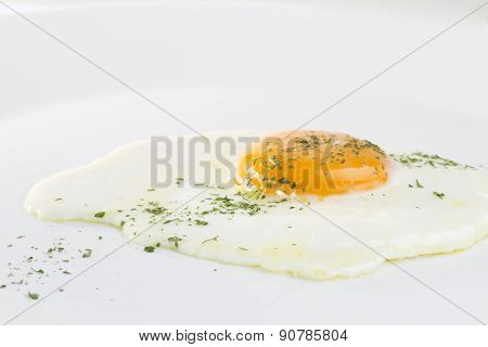 Fried Egg On White Background
