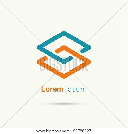 Abstract vector logo design template.