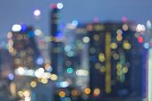 Aerial view of blur bokeh city background