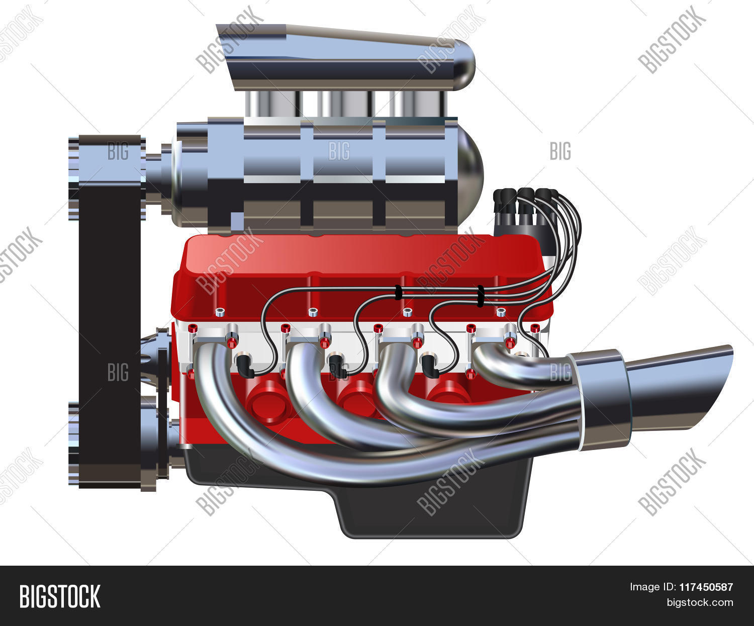 Hot Rod Engine Vector & Photo (Free Trial) Bigstock