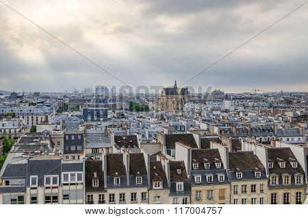 Saint-germain L'auxerrois Church Among Roofs Of Paris