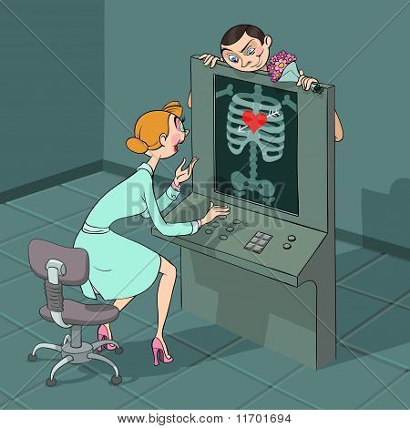 Aftelkalender voor Valentijnsdag X-ray observeren