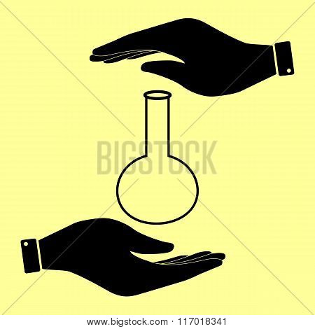 Save or protect symbol by hands.