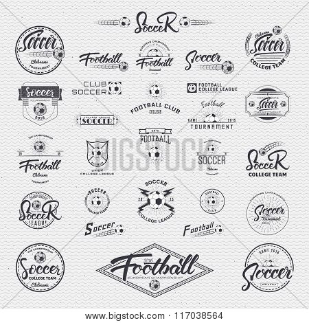 Football, Soccer Hand lettering badges labels can be used for design, presentations, brochures, flye