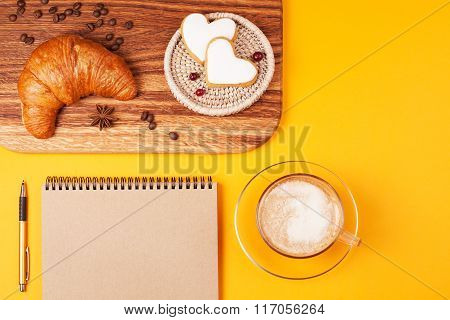 Eco notebook with cappucino