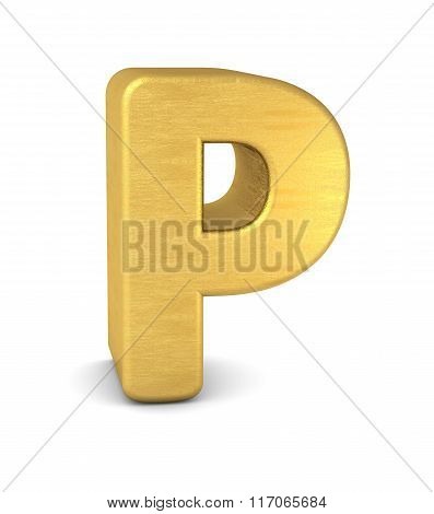 3D Letter P Gold