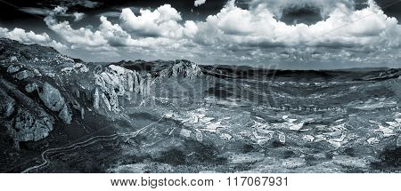 Beautiful panorama mountain landscape .