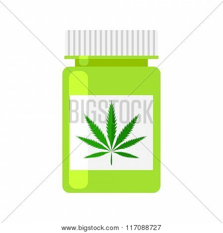 Medicine cannabis bottle.