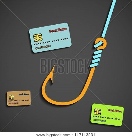 Fishhook And Bank Cards.