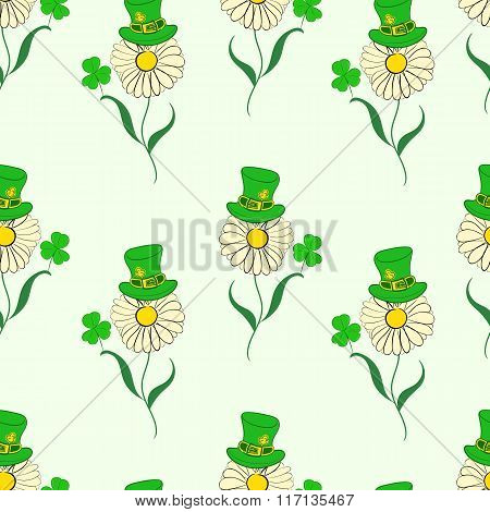 Seamless camomiles of Saint Patrick