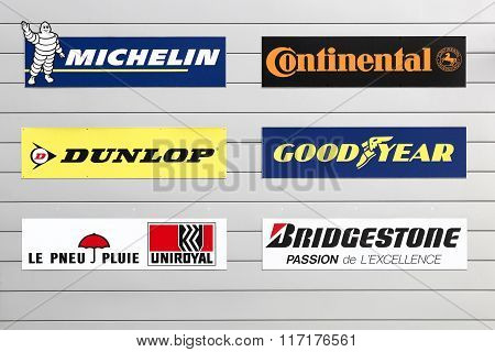 Facade of a store with major tire brands in the world