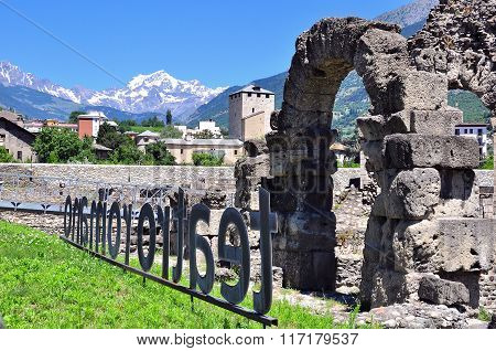 Roman Ruins Of Aosta, Italy