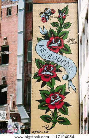 Graffiti On Walls Of Building In Melbourne