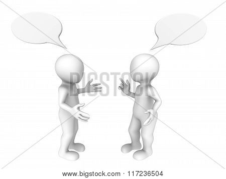 3D People With Empty Chat Bubbles