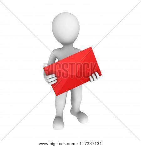 3D Postman With Letter