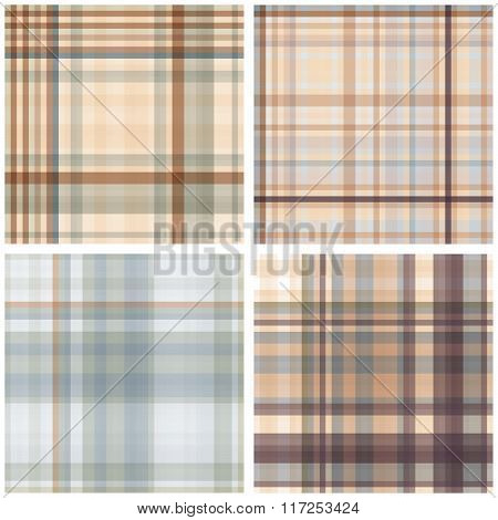 Abstract Tartan Chekered Seamless Pattern Set