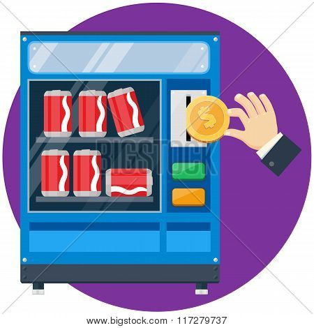 Vending Machine With Hand Drop Gold Dollar