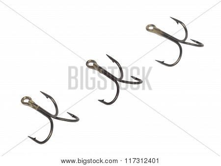 Hooks trihedral for fishing on a
