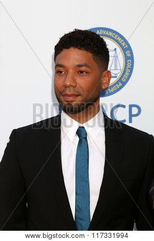 LOS ANGELES - FEB 5:  Jussie Smollett at the 47TH NAACP Image Awards Arrivals at the Pasadena Civic Auditorium on February 5, 2016 in Pasadena, CA