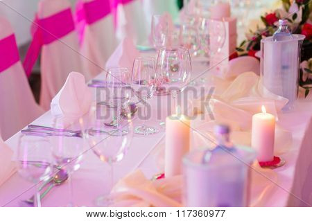 Romantic Decoreted Table With Candles And Flowersfor Celebration Specially Occasion