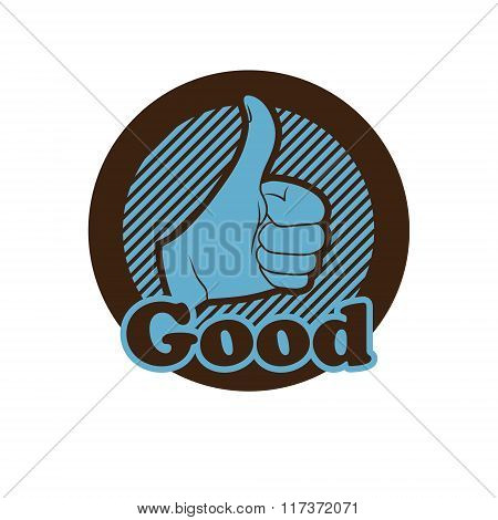 Vector Hand Showing Thumbs Up Button.